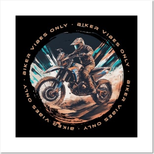 Biker vibes only motorcycle Posters and Art